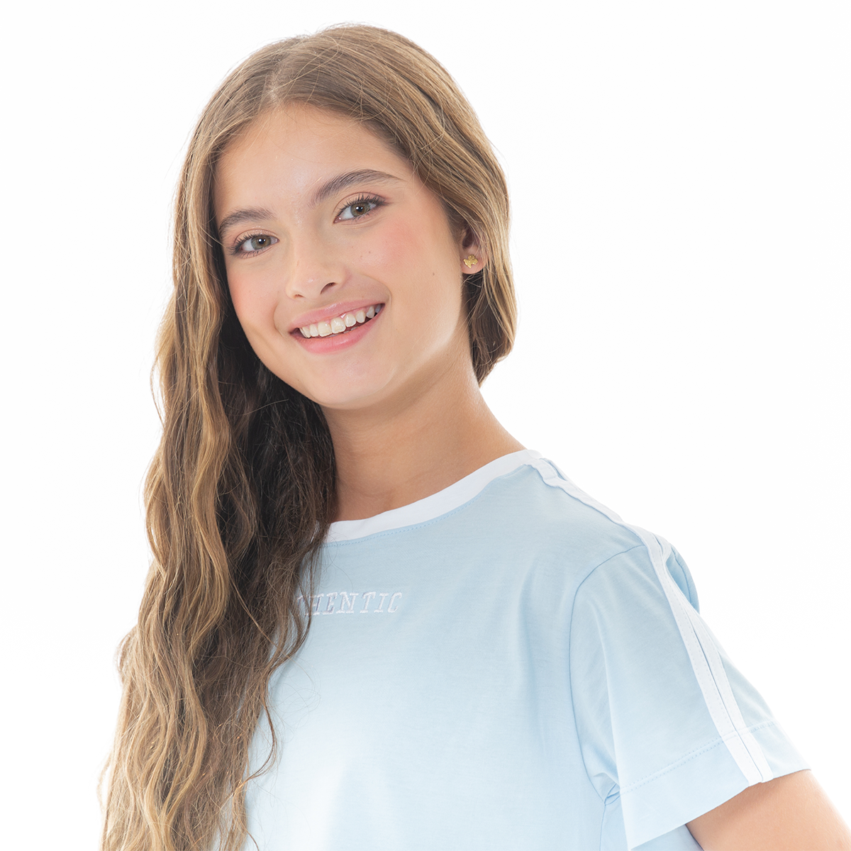 Camiseta para niñas “authentic”  – azul claro