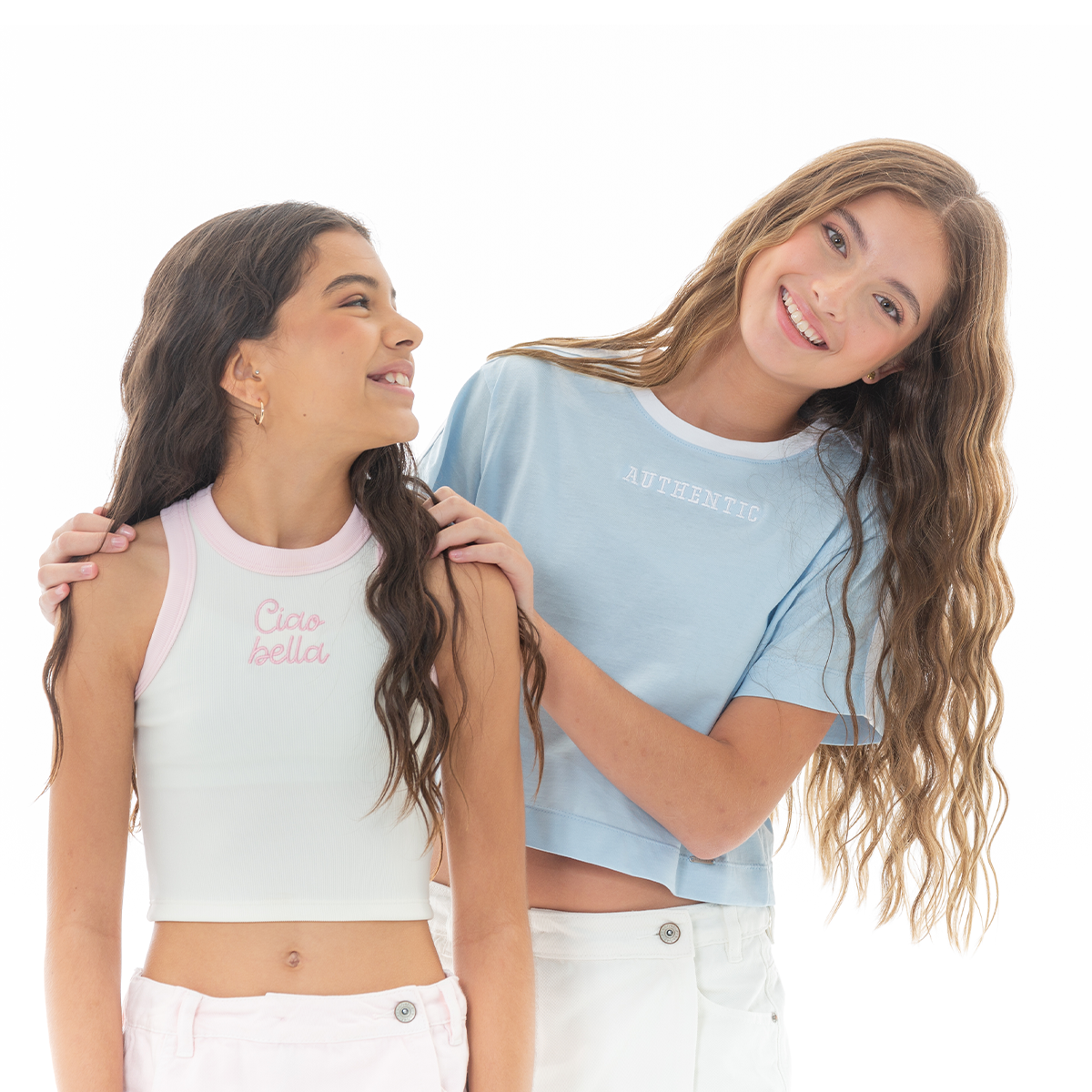 Camiseta para niñas “authentic”  – azul claro