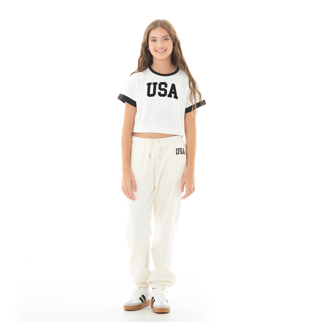 CAMISETA PARA NIÑAS CON DISEÑO ESTAMPADO - USA