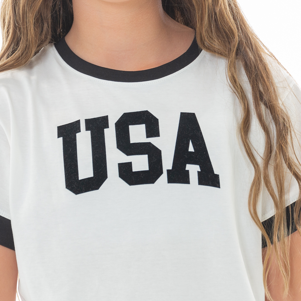 CAMISETA PARA NIÑAS CON DISEÑO ESTAMPADO - USA