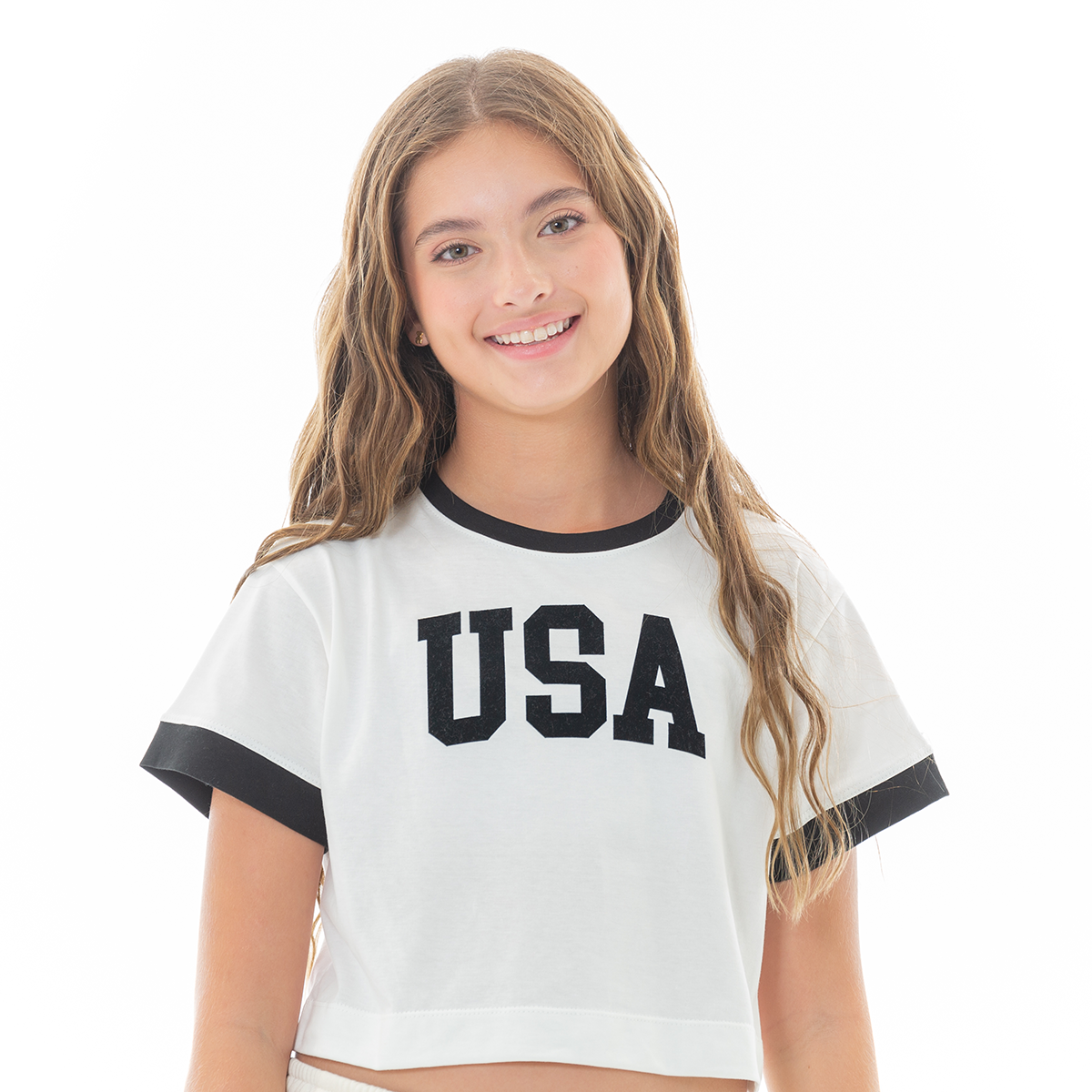 CAMISETA PARA NIÑAS CON DISEÑO ESTAMPADO - USA
