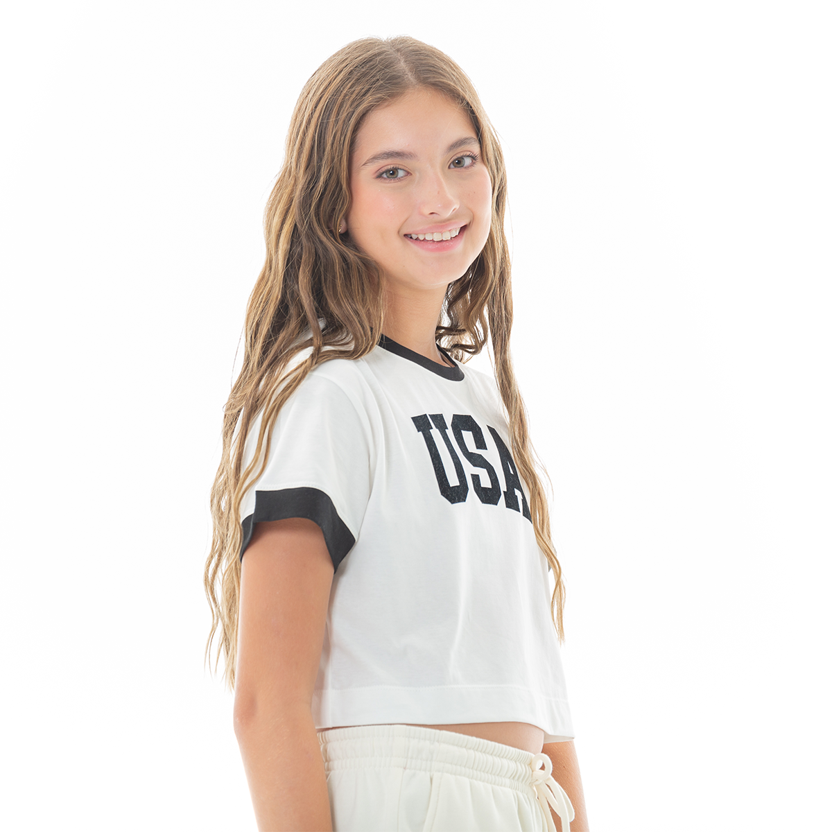 CAMISETA PARA NIÑAS CON DISEÑO ESTAMPADO - USA