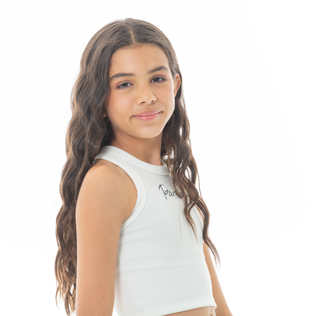 CROP TOP PARA NIÑAS CON BORDADO DE PARIS