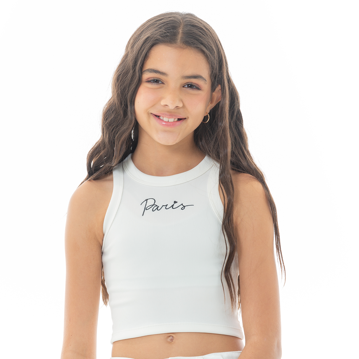 CROP TOP PARA NIÑAS CON BORDADO DE PARIS