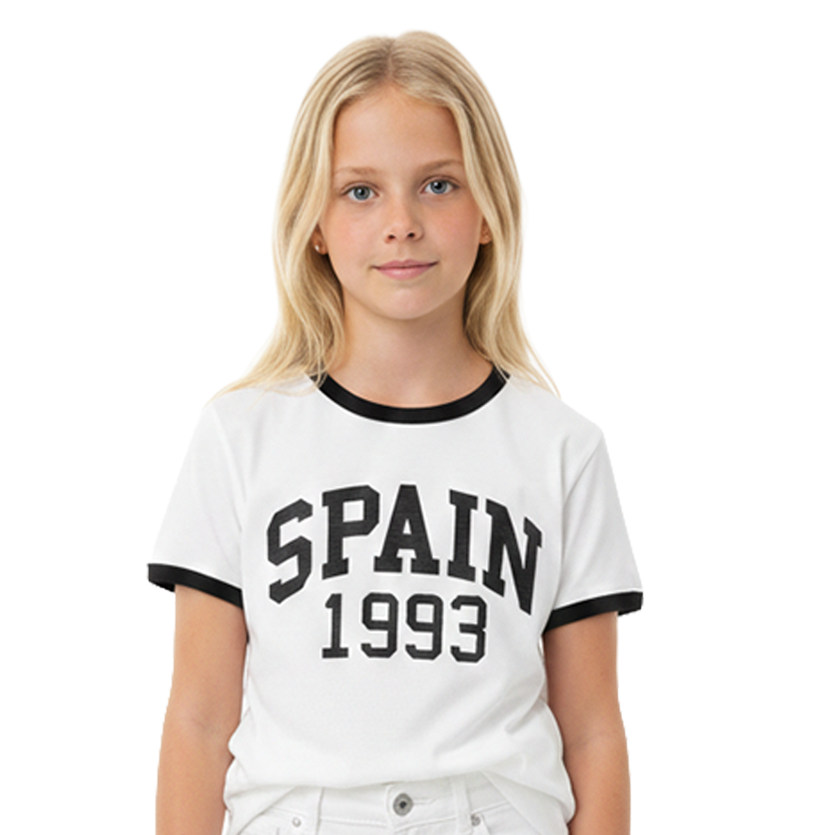 CAMISETA PARA NIÑAS CON DISEÑO ESTAMPADO - SPAIN 1993