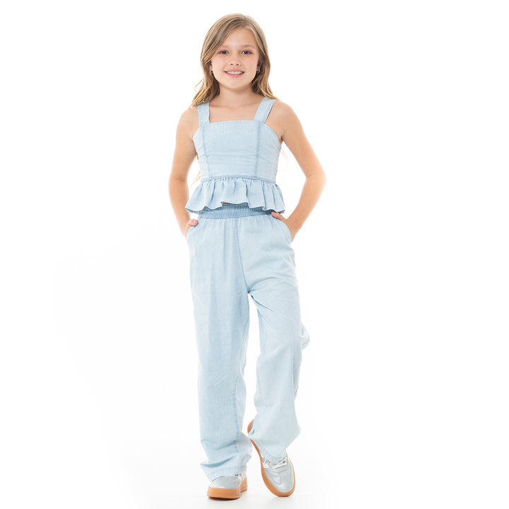 CROP TOP PARA NIÑAS AZUL