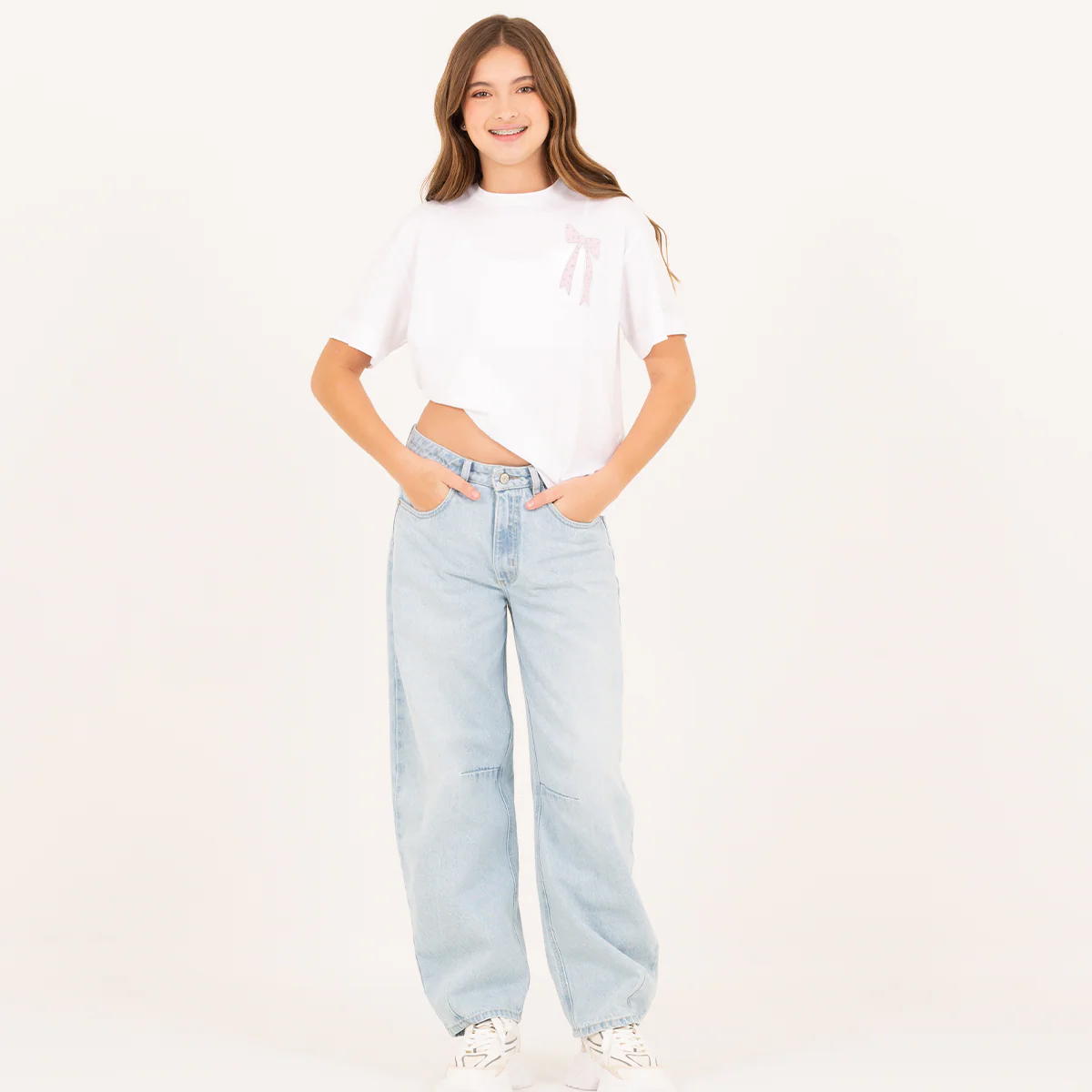 Camiseta para niñas con diseño estampado de moños