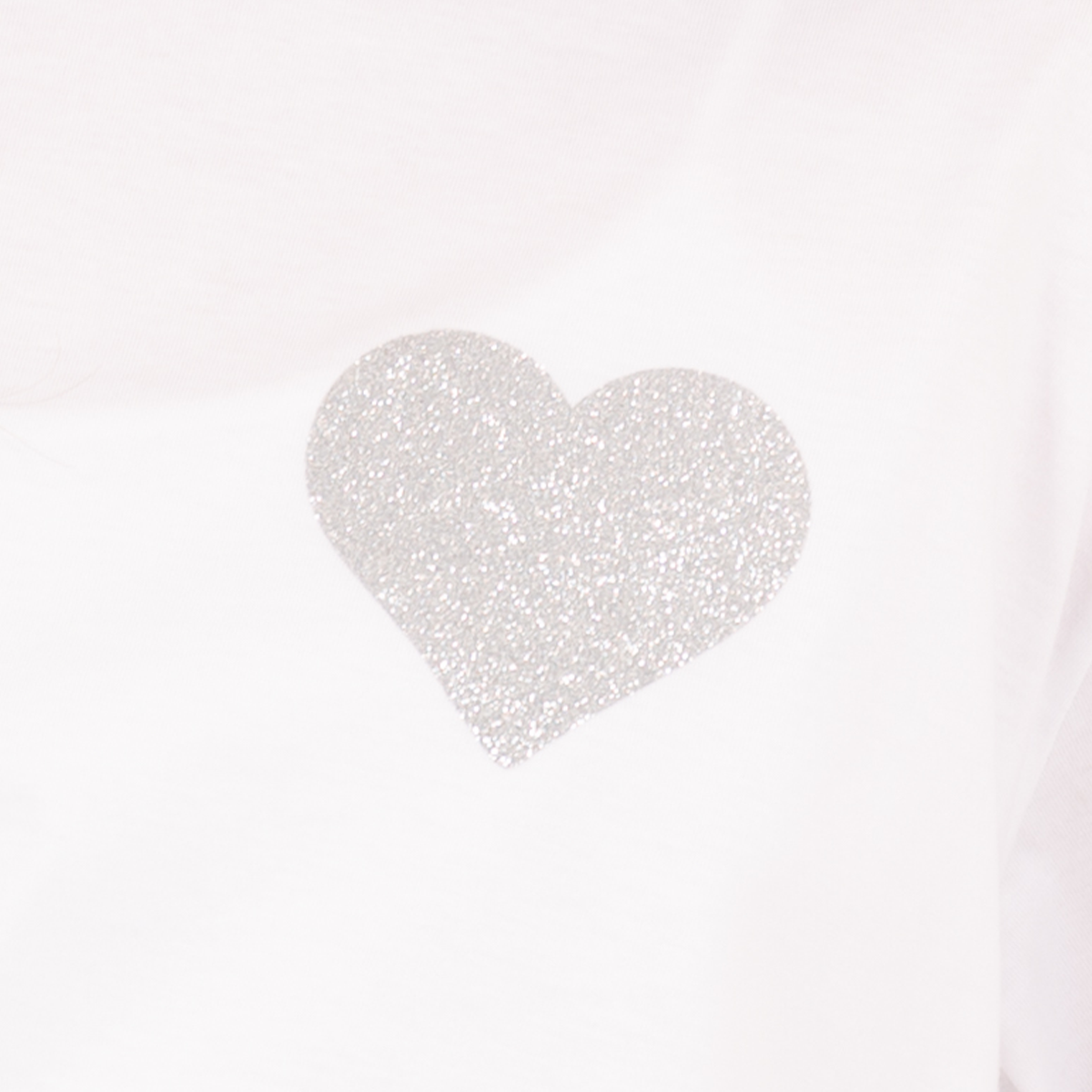 Camiseta para niñas con diseño de corazón el glitter