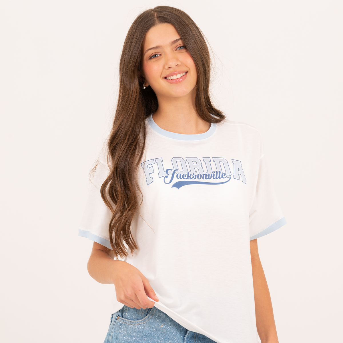 Camiseta para niñas con grafico estampado – florida