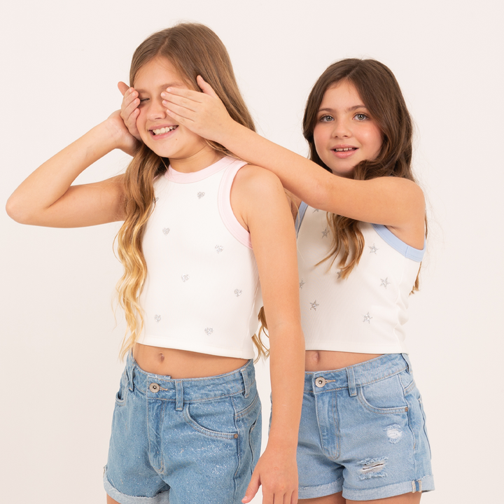 TOP RIB PARA NIÑAS – MARFIL
