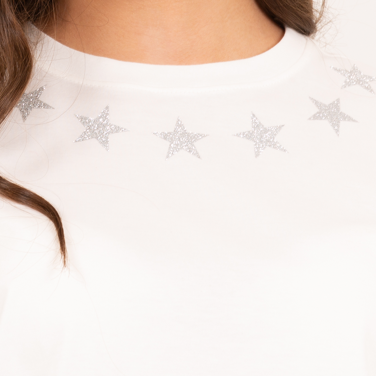 Camiseta para niñas con diseño de estrellas en glitter