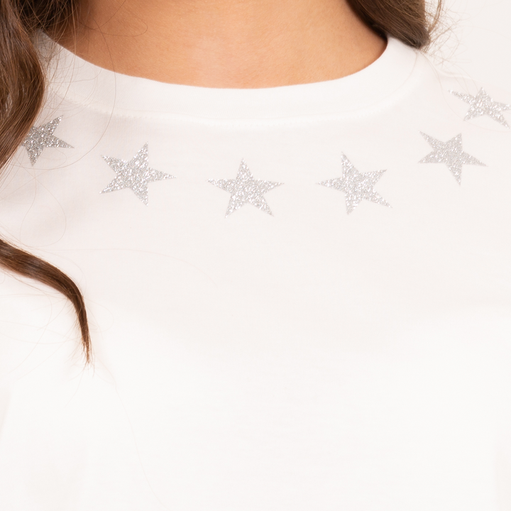 CAMISETA PARA NIÑAS CON ESTRELLAS EN GLITTER