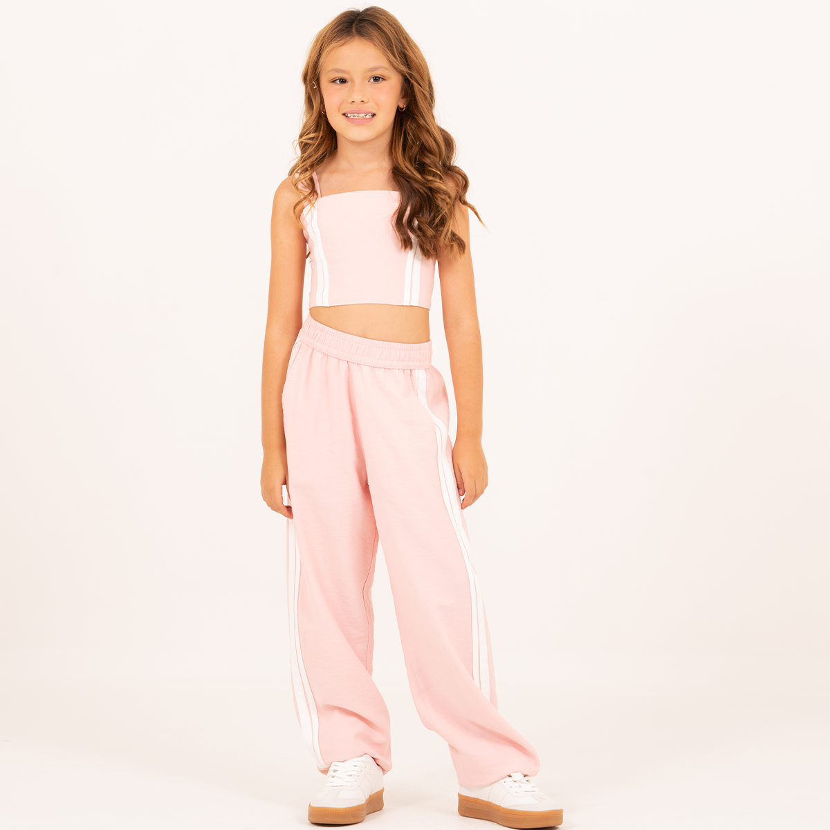 Crop top para niñas corto – rosado claro