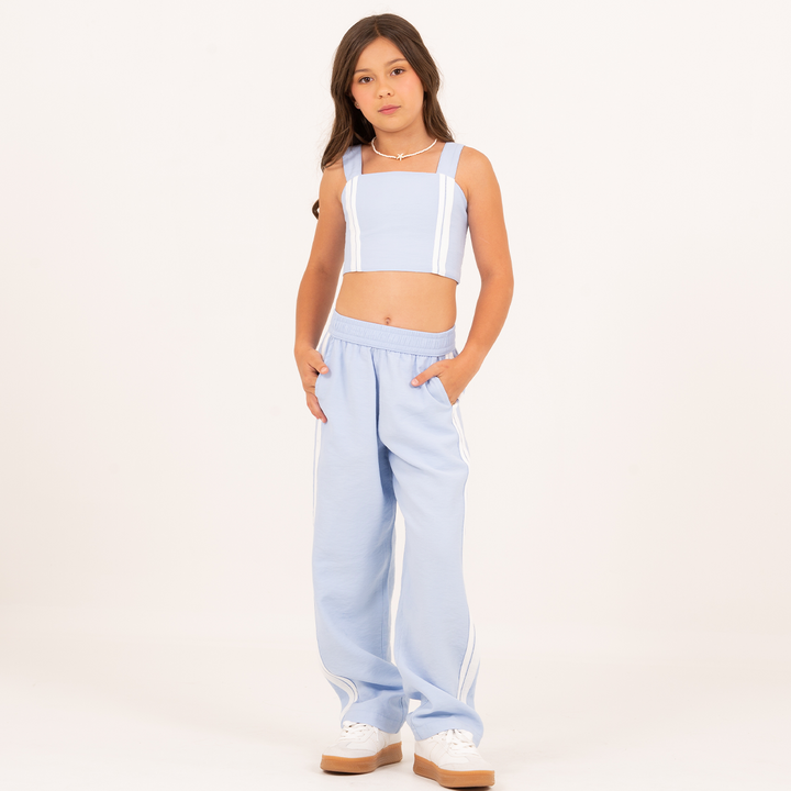 TOP CORTO PARA NIÑAS – AZUL CLARO