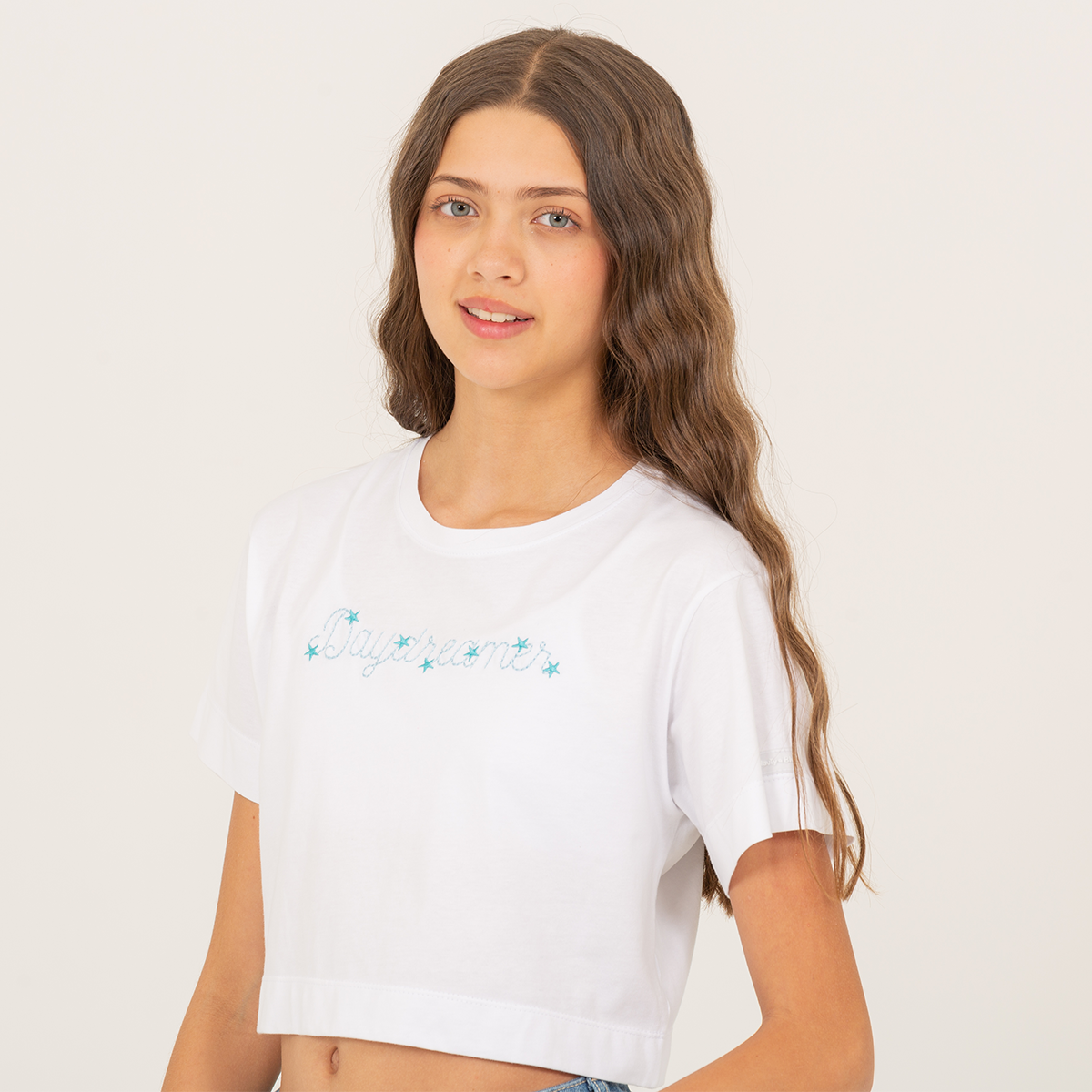 Camiseta para niñas con bordado "daydreamers"
