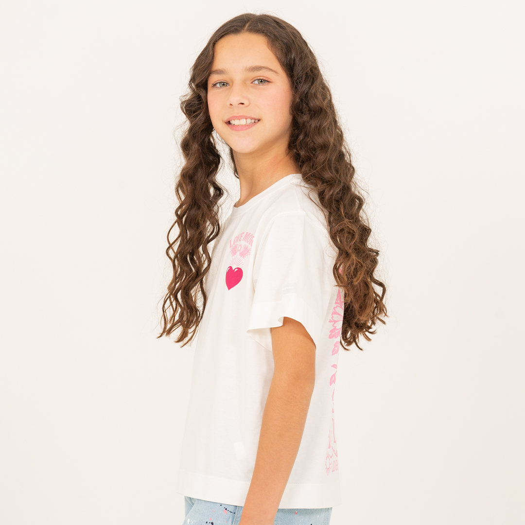 CAMISETA PARA NIÑAS CON DISEÑO ESTAMPADO LOVE MORE
