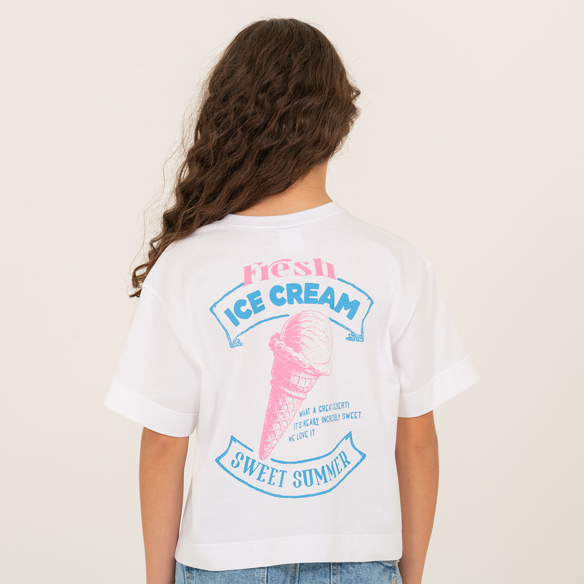 Camiseta para niñas con diseño estampado "fresh ice cream"