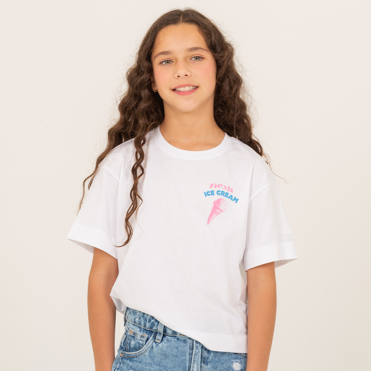 Camiseta para niñas con diseño estampado "fresh ice cream"