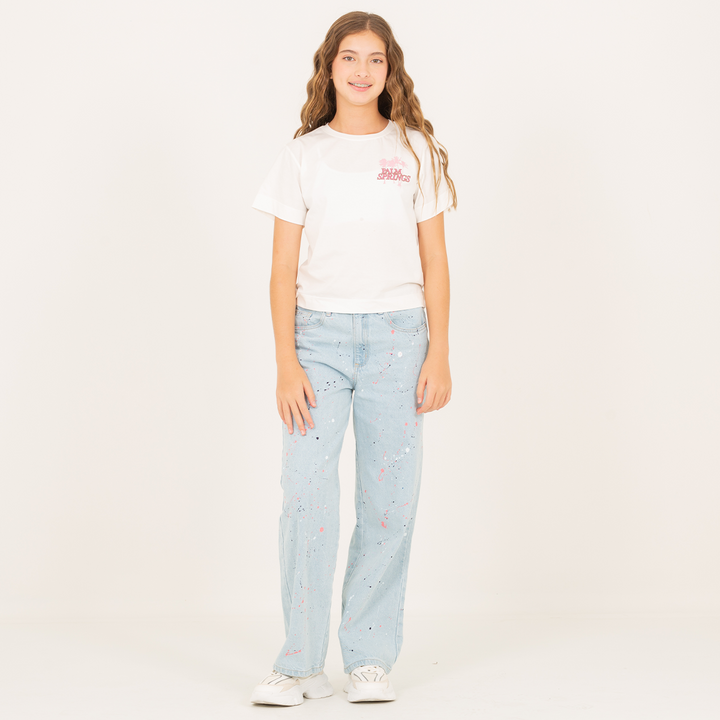 CAMISETA PARA NIÑAS CON DISEÑO ESTAMPADO PALM SPRINGS