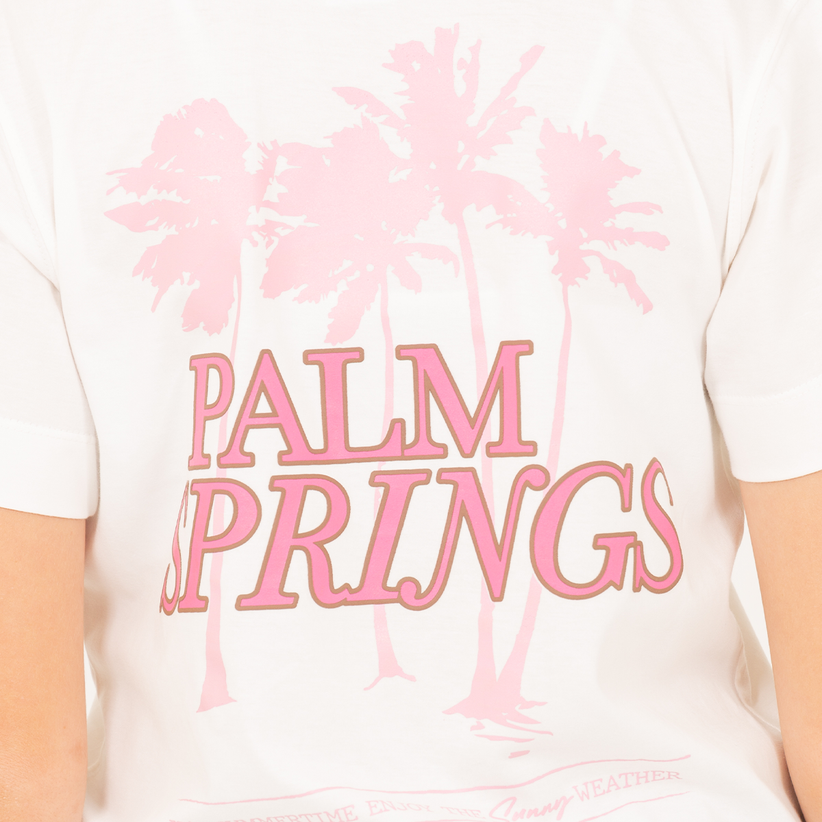 Camiseta para niñas con diseño estampado palm springs