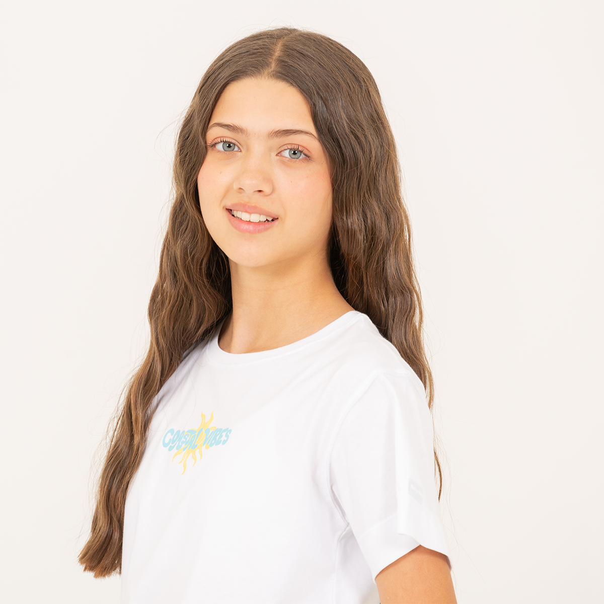 Camiseta para niñas con diseño estampado tropical