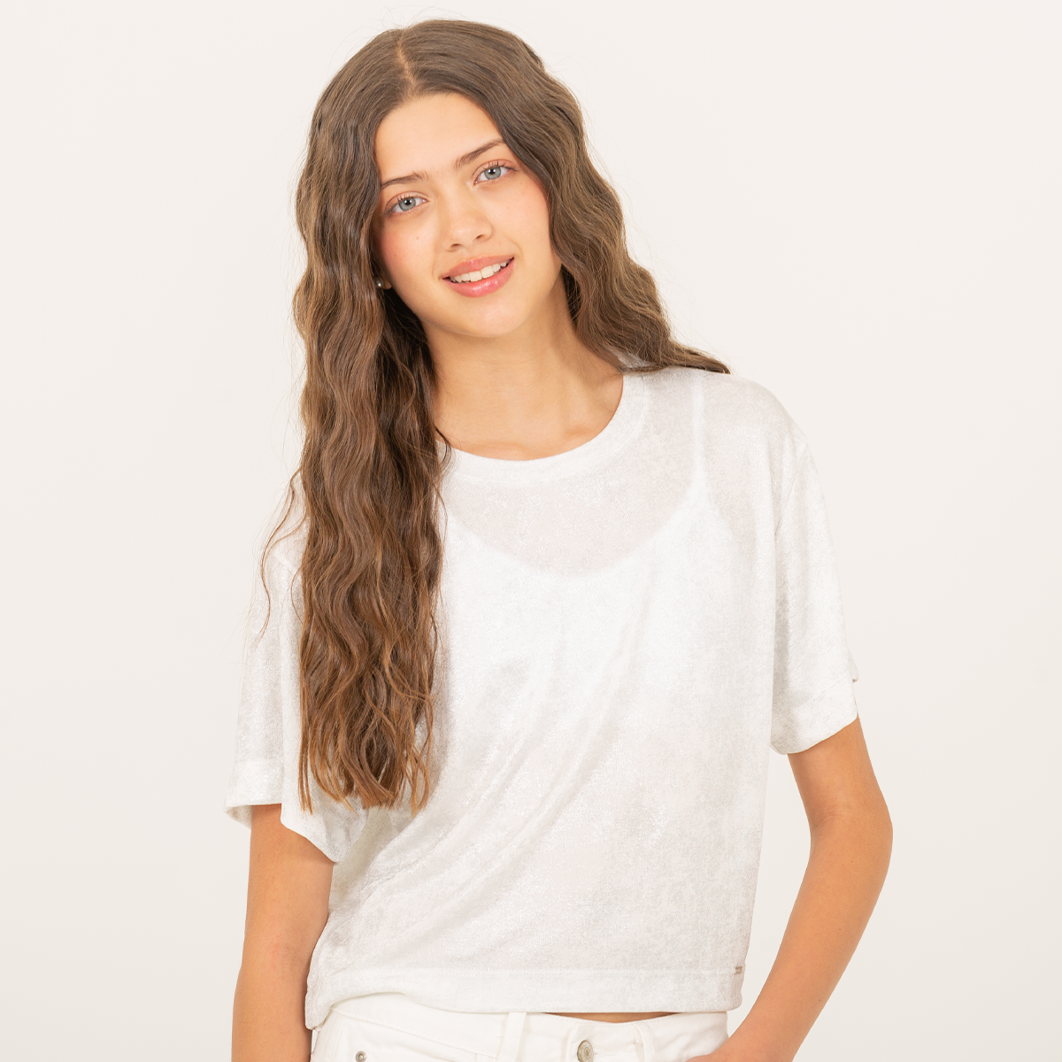 Camiseta para niñas con diseño en shimer