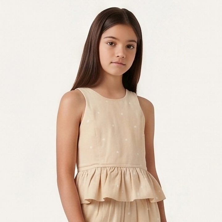 TOP PEPLUM PARA NIÑA BORDADO