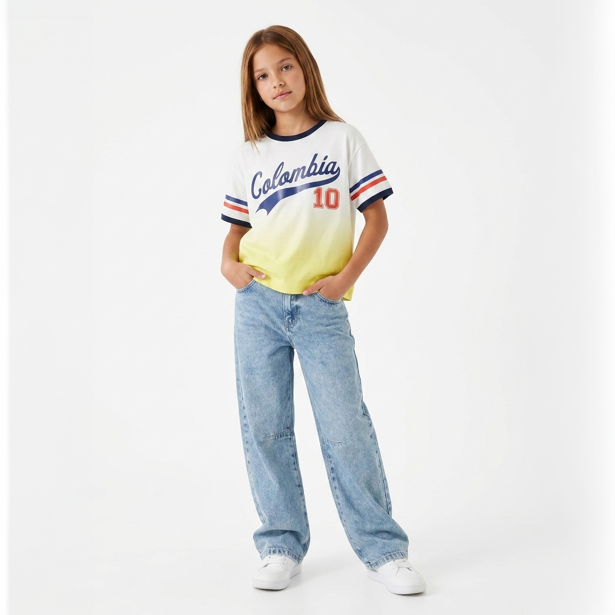 Camiseta para niñas Colombia 10