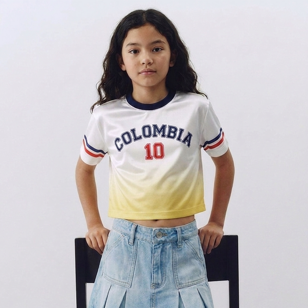 CAMISETA DE COLOMBIA PARA NIÑAS