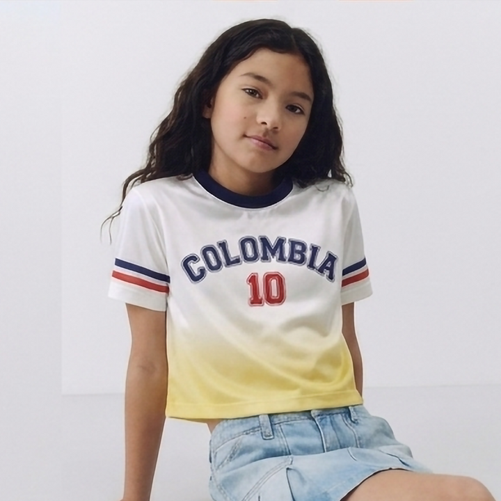 CAMISETA DE COLOMBIA PARA NIÑAS