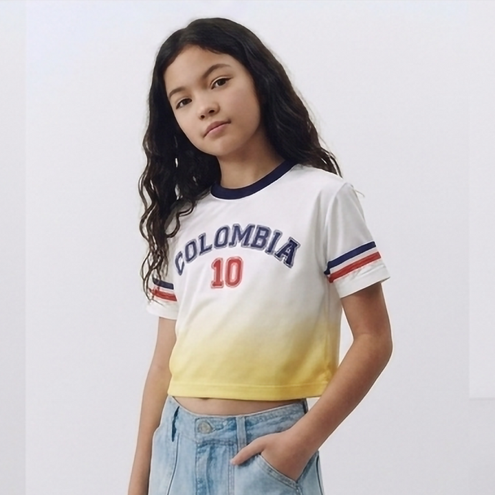 CAMISETA DE COLOMBIA PARA NIÑAS