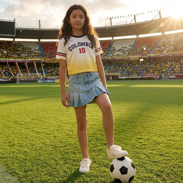 CAMISETA DE COLOMBIA PARA NIÑAS