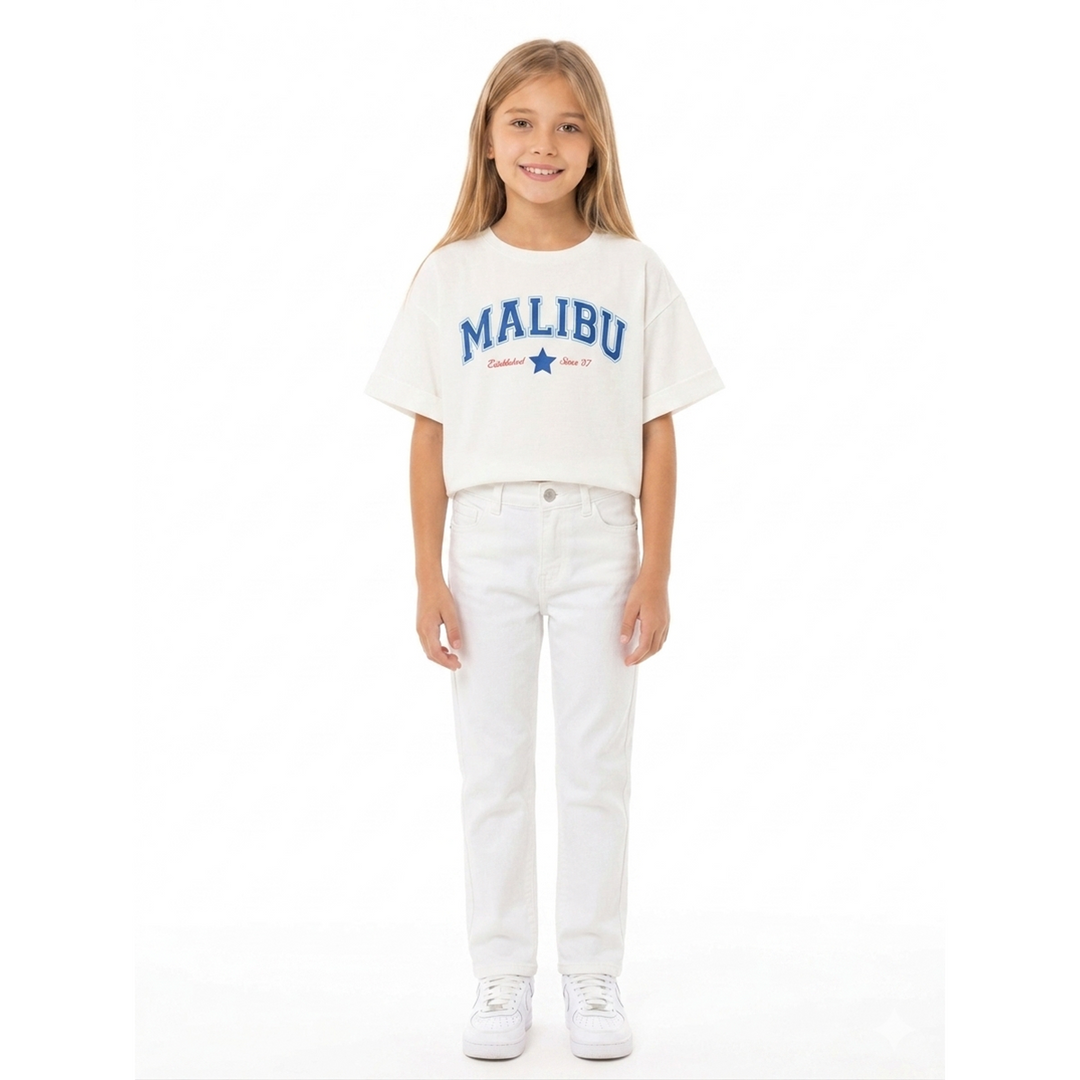 CAMISETA PARA NIÑA ESTAMPADA MALIBU