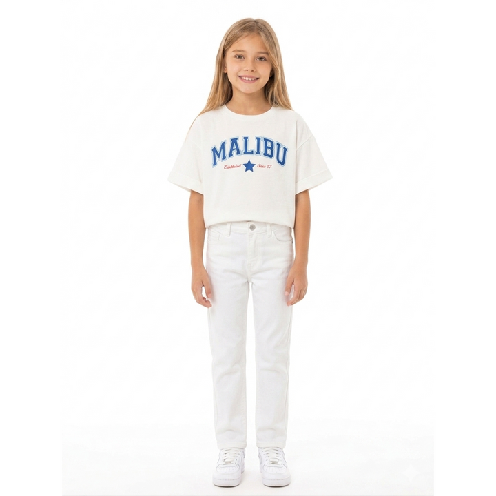CAMISETA PARA NIÑA ESTAMPADA MALIBU