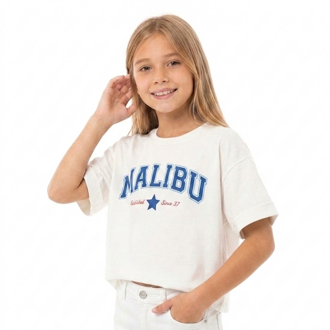 CAMISETA PARA NIÑA ESTAMPADA MALIBU