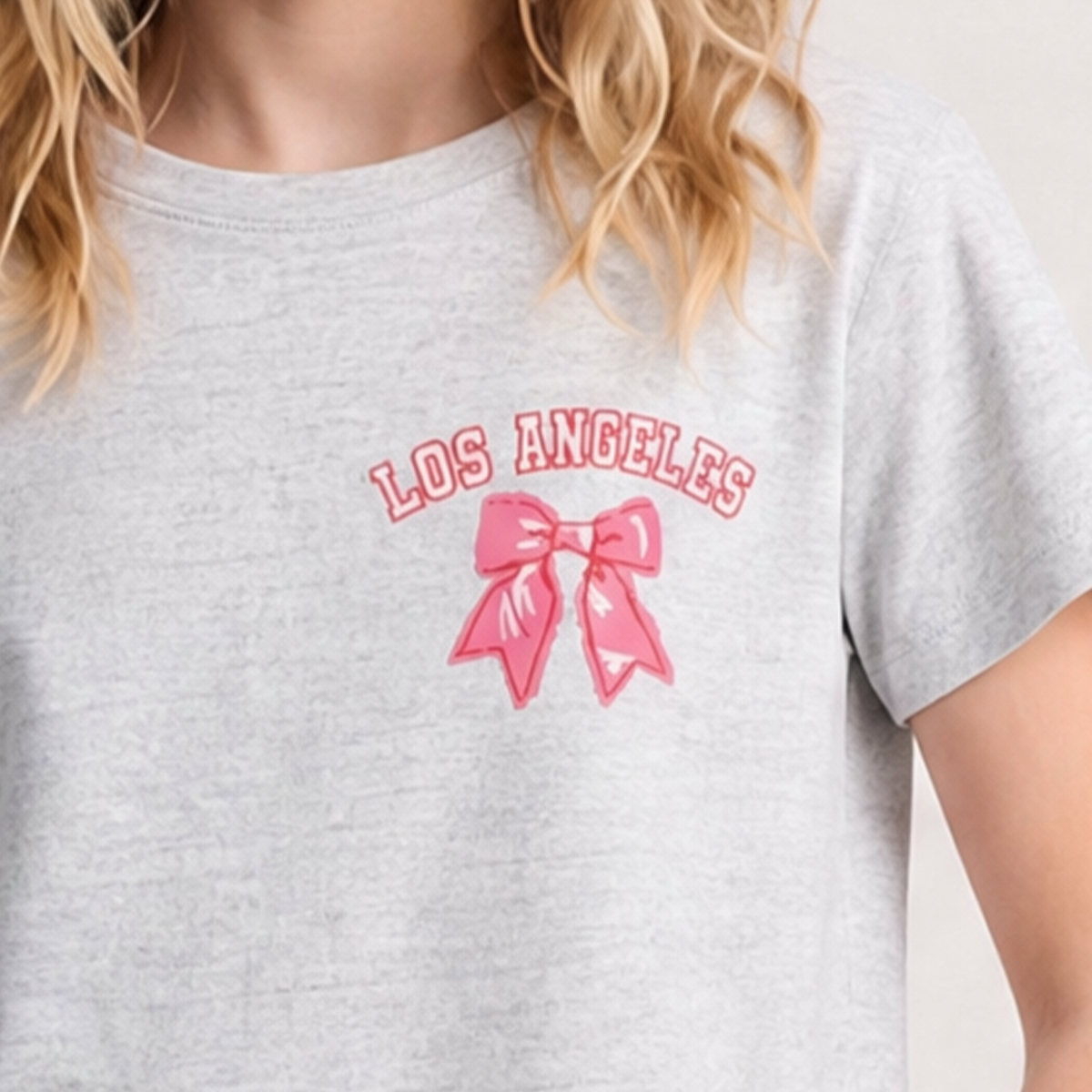 Camiseta para niñas con diseño estampado - Gris
