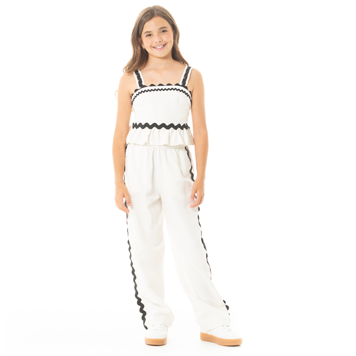 Camisa para niñas con detalles en contraste
