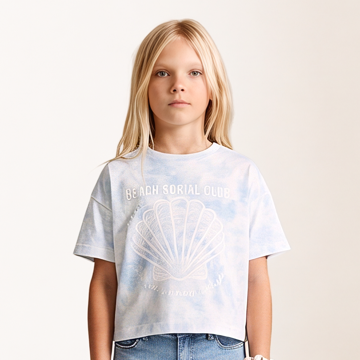 Camiseta para niñas tie dye - Azul