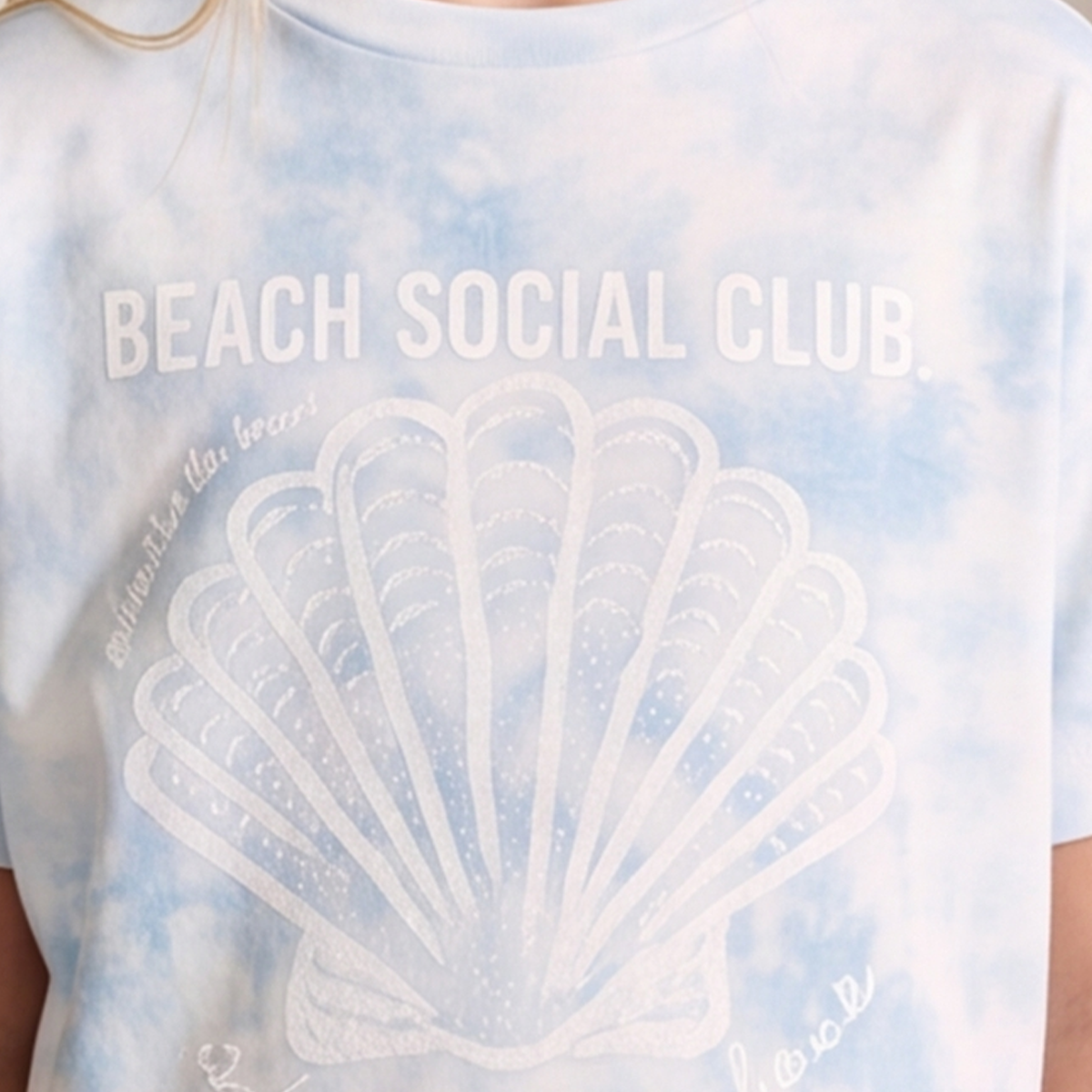Camiseta para niñas tie dye - Azul