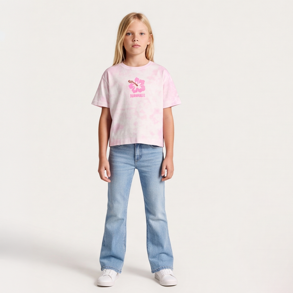 Camiseta para niñas tie dye - Rosada