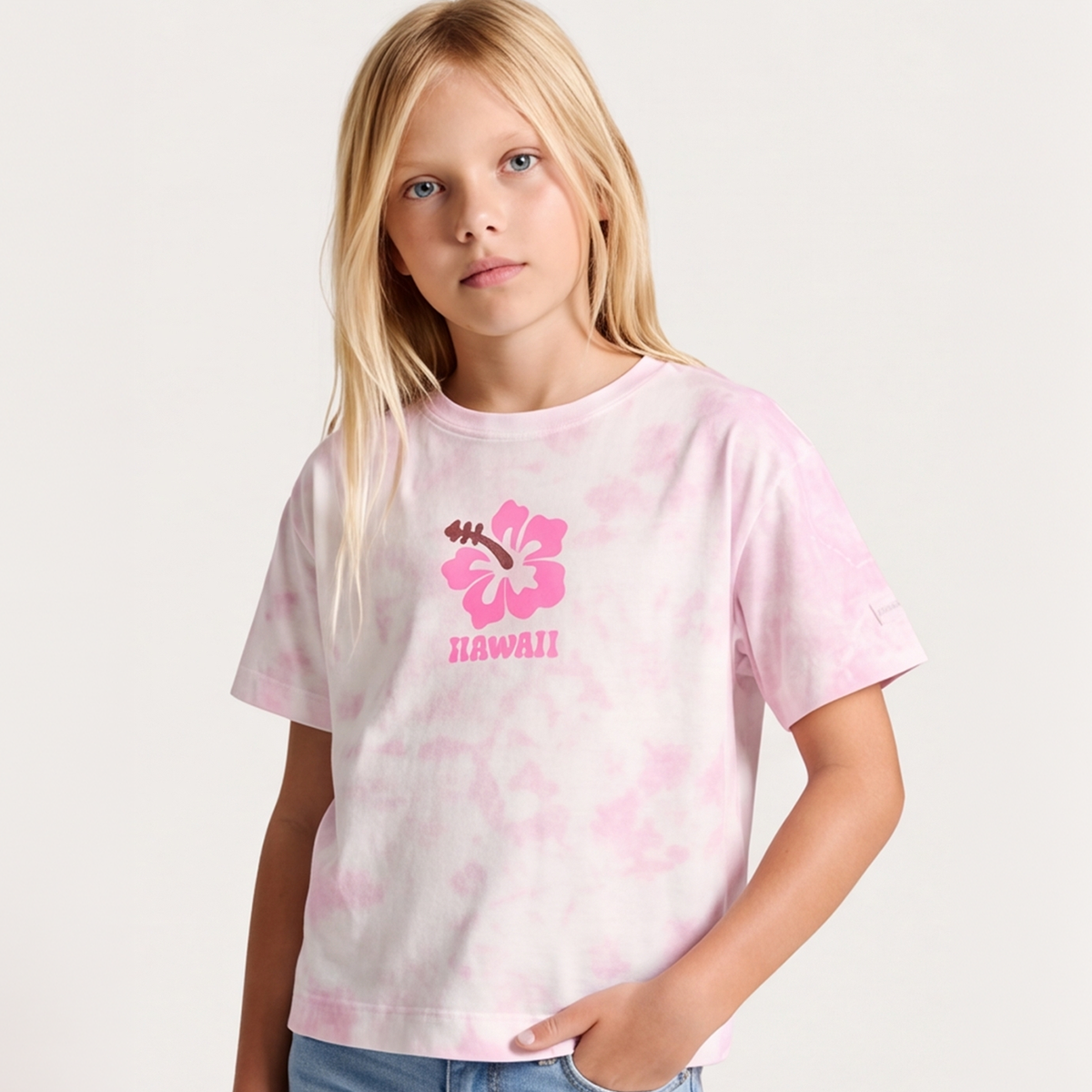 Camiseta para niñas tie dye - Rosada