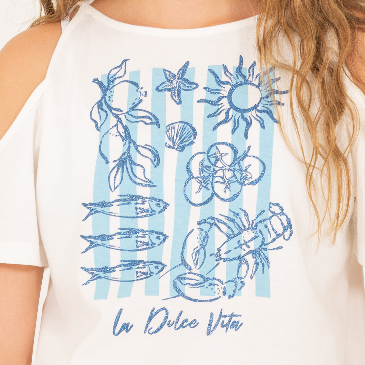 Camiseta para niñas con diseño estampado - Blanco