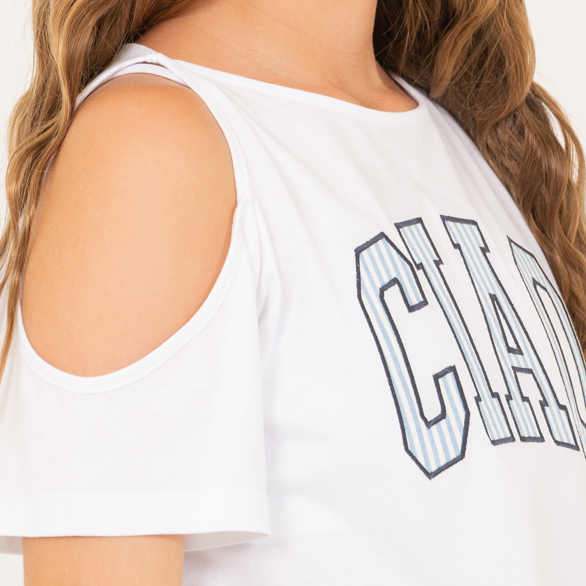 Camiseta para niñas con diseño ciao - Blanco