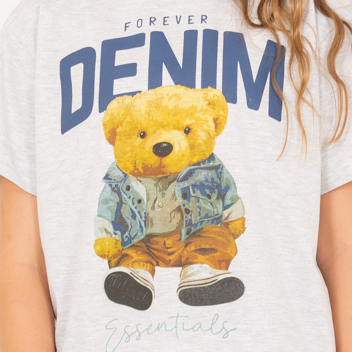 Camiseta para niñas con diseño estampado - Gris