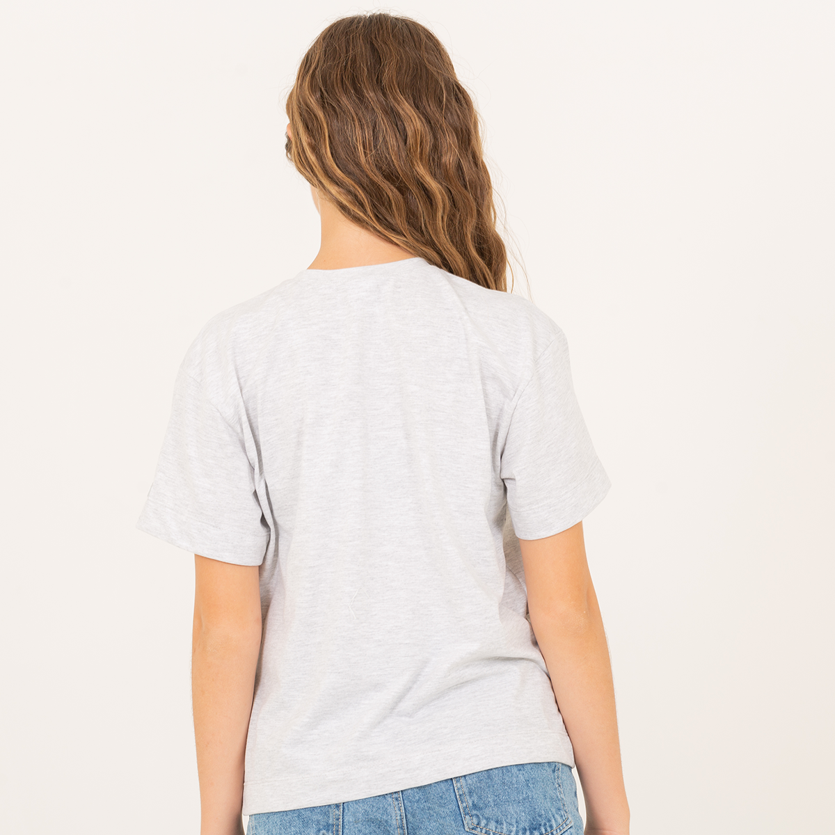Camiseta para niñas con diseño estampado - Gris