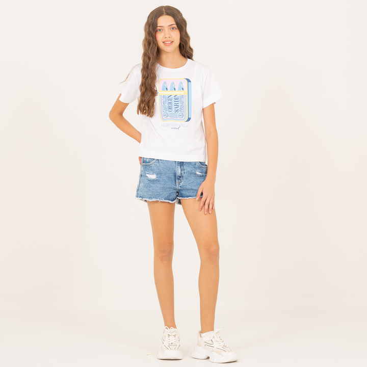 Camiseta para niñas con diseño estampado mediterranean mood