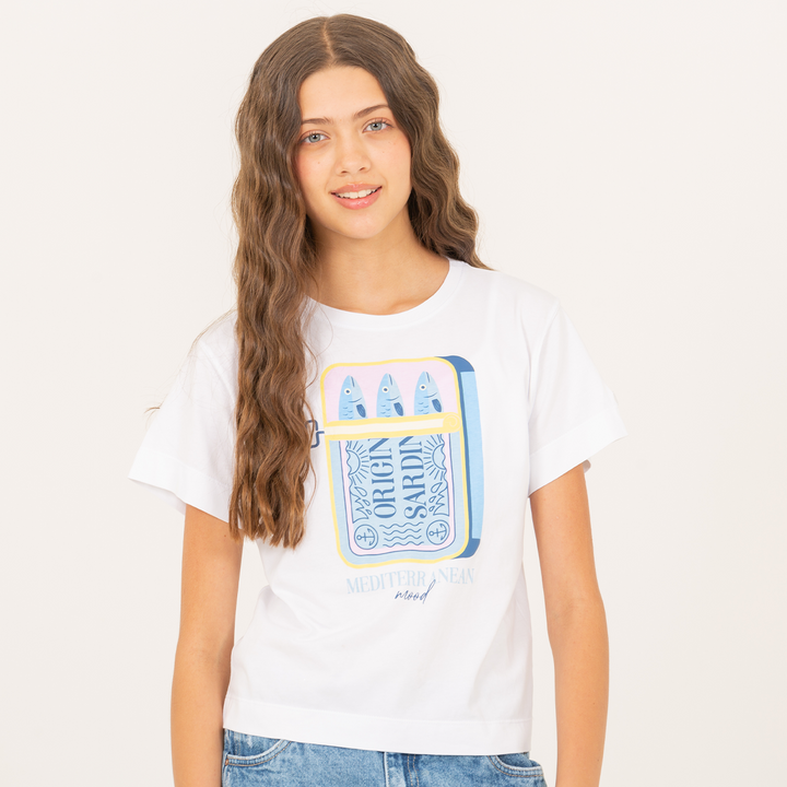 Camiseta para niñas con diseño estampado mediterranean mood