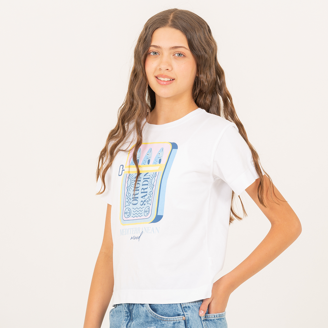 Camiseta para niñas con diseño estampado mediterranean mood