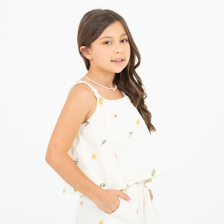 CAMISA PARA NIÑAS CON DISEÑOS BORDADOS