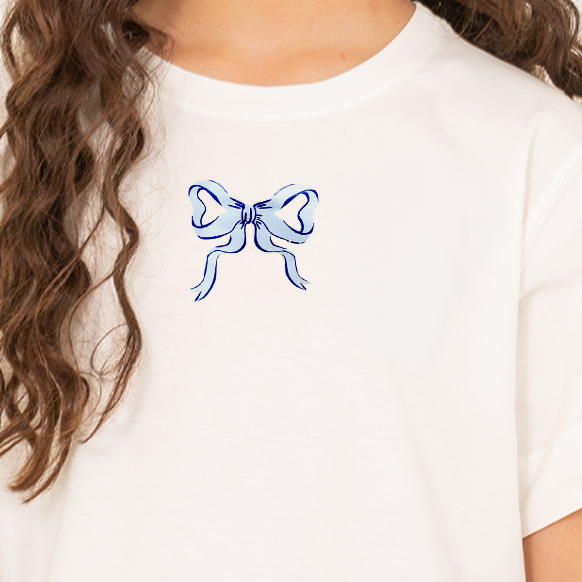 Camiseta para niñas con diseño de lazo estampado